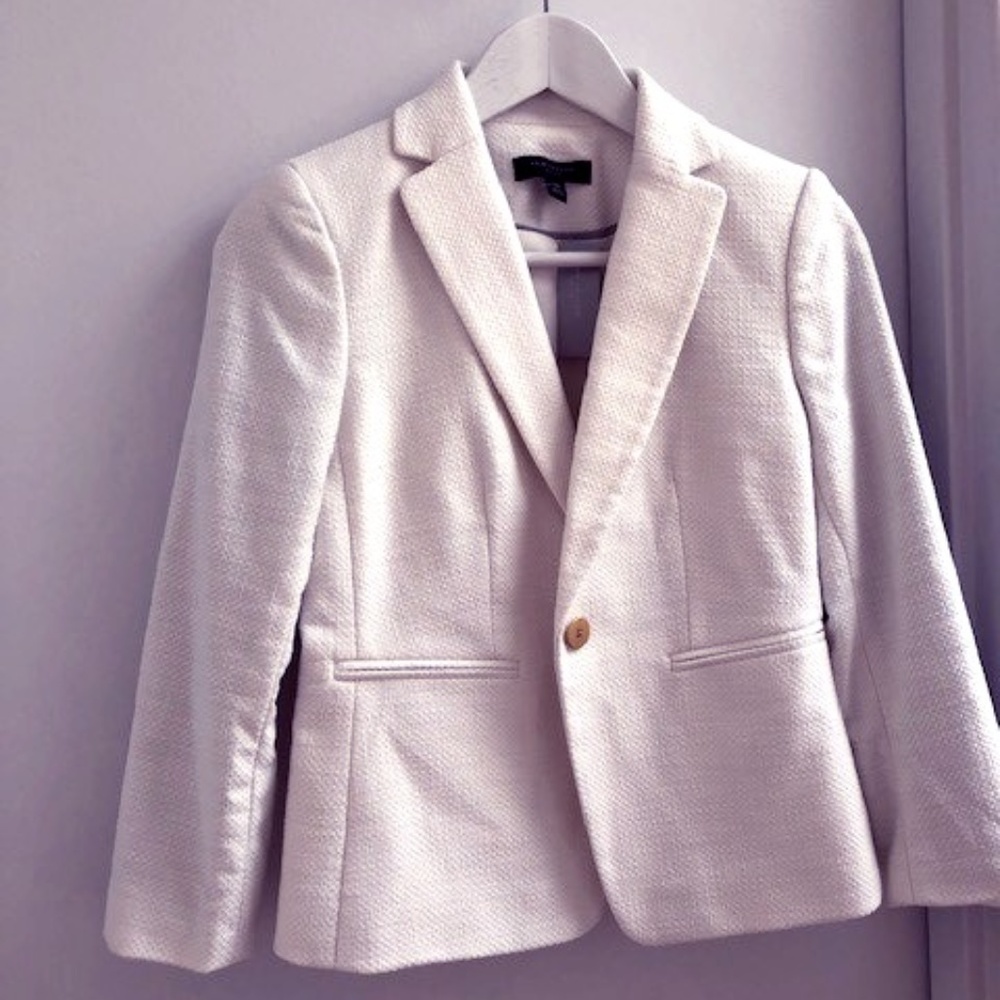 Ann Taylor White Tweed Blazer (New)